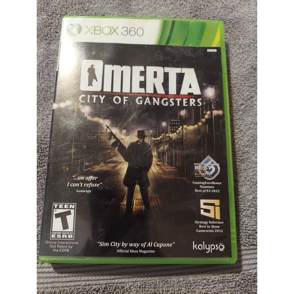 Omerta City of Gangsters Xbox 360‎ Video Game Disc Case Manual Complete